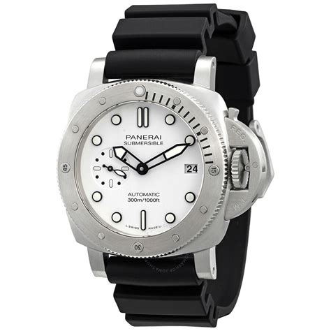 Panerai Submersible Bianco 42 Automatic White Dial Men's.